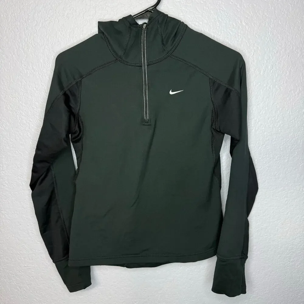 Nike Fit Dry Hooded 1/4 Zip Running Pullover | Small